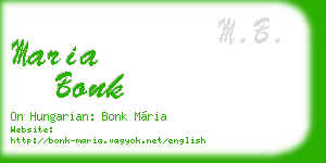 maria bonk business card
